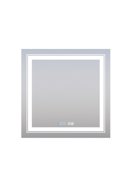 Зеркало SANTREK HOME с LED подсветкой "АНТА" 800х800мм (антизап-е,часы,t)