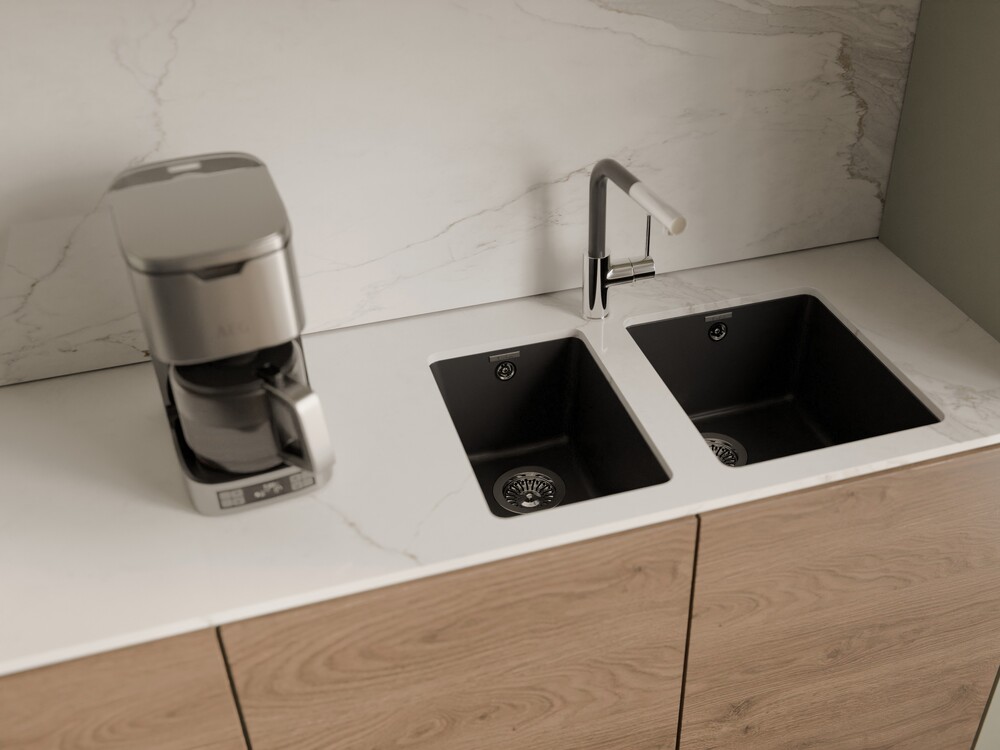 RIVELATO Мойка BERKANA 25 подст.монтаж 1-чаш 305*455 antracite арт.BK-25 antracite