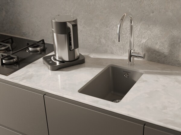 RIVELATO Мойка BERKANA 25 подст.монтаж 1-чаш 305*455 grigio metallizzato арт.BK-25 grigio metallizzato