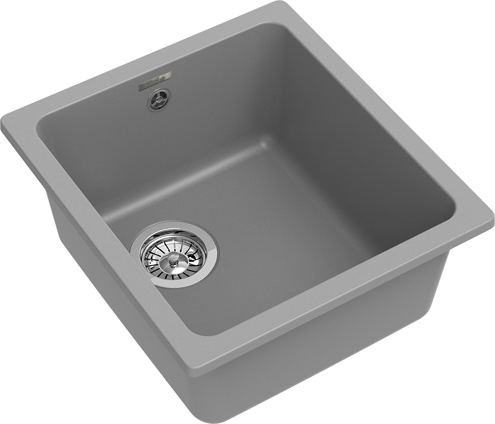 RIVELATO Мойка BERKANA 35 подст.монтаж 1-чаш 415*455 grigio metallizzato арт.BK-35 grigio metallizzato