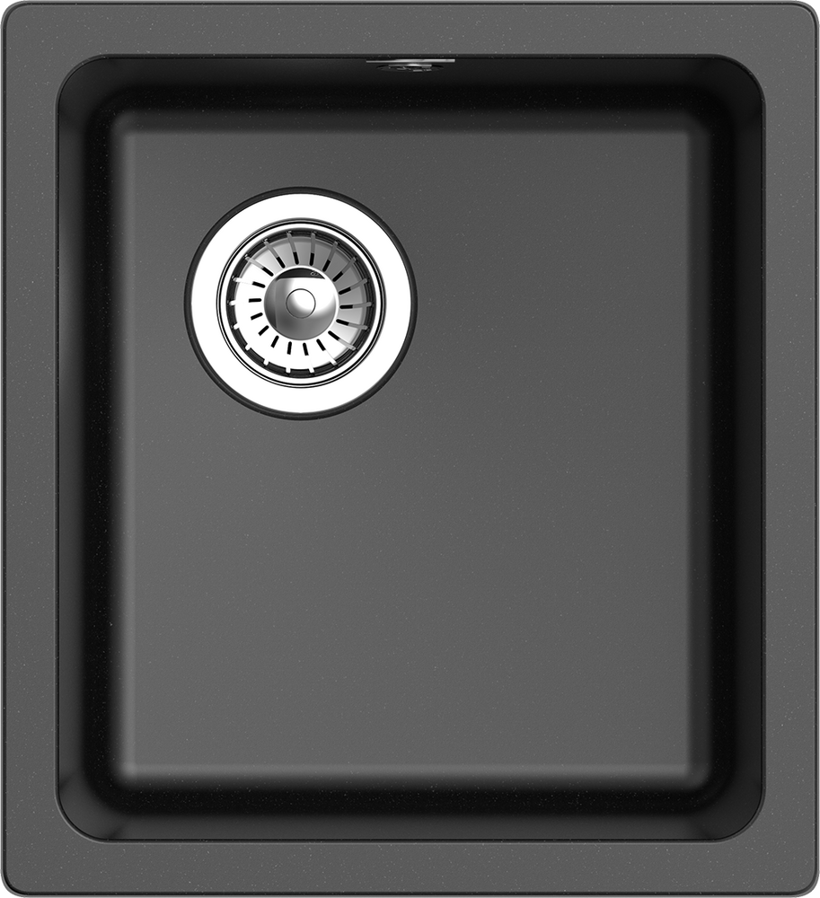 RIVELATO Мойка BERKANA 35 подст.монтаж 1-чаш 415*455 nero арт.BK-35 nero