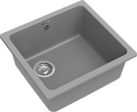 RIVELATO Мойка BERKANA 45 подст.монтаж 1-чаш 485*455 grigio metallizzato арт.BK-45 grigio metallizzato