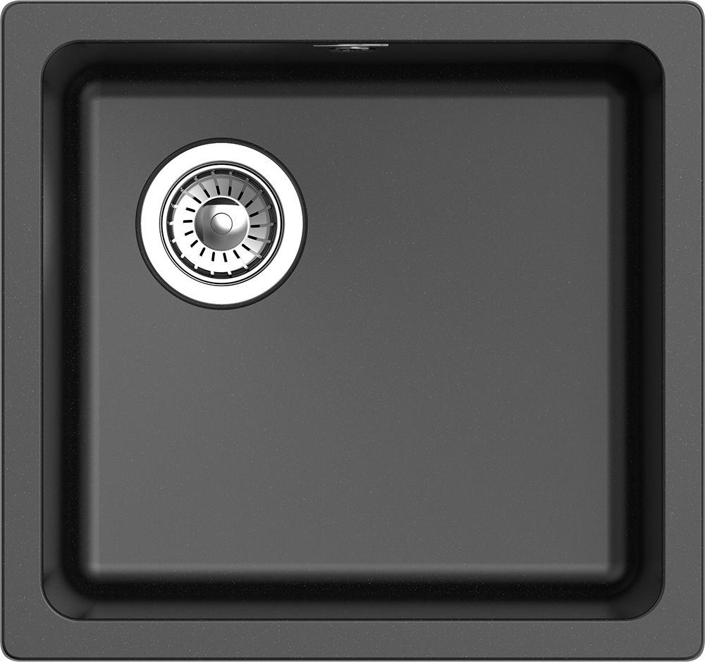 RIVELATO Мойка BERKANA 45 подст.монтаж 1-чаш 485*455 nero арт.BK-45 nero