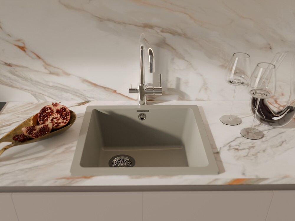 RIVELATO Мойка BERKANA 45 подст.монтаж 1-чаш 485*455 topazio арт.BK-45 topazio