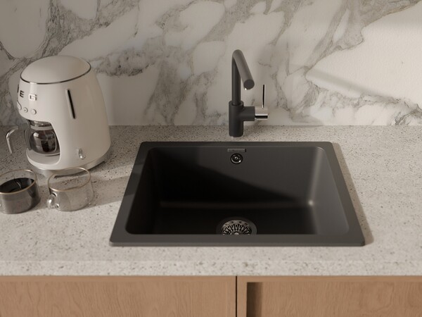 RIVELATO Мойка BERKANA 50 подст.монтаж 1-чаш 560*430 antracite арт.BK-50 antracite