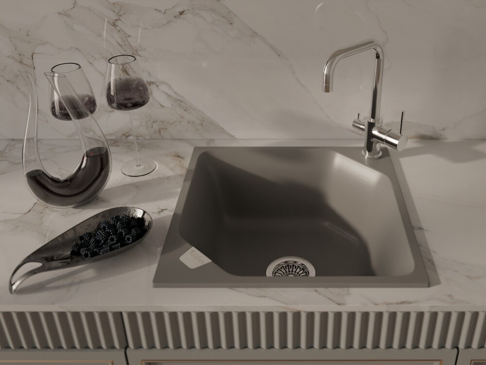 RIVELATO Мойка LOCUS 50  1-чаш 500*500 grigio metallizzato арт.LS-50 grigio metallizzat