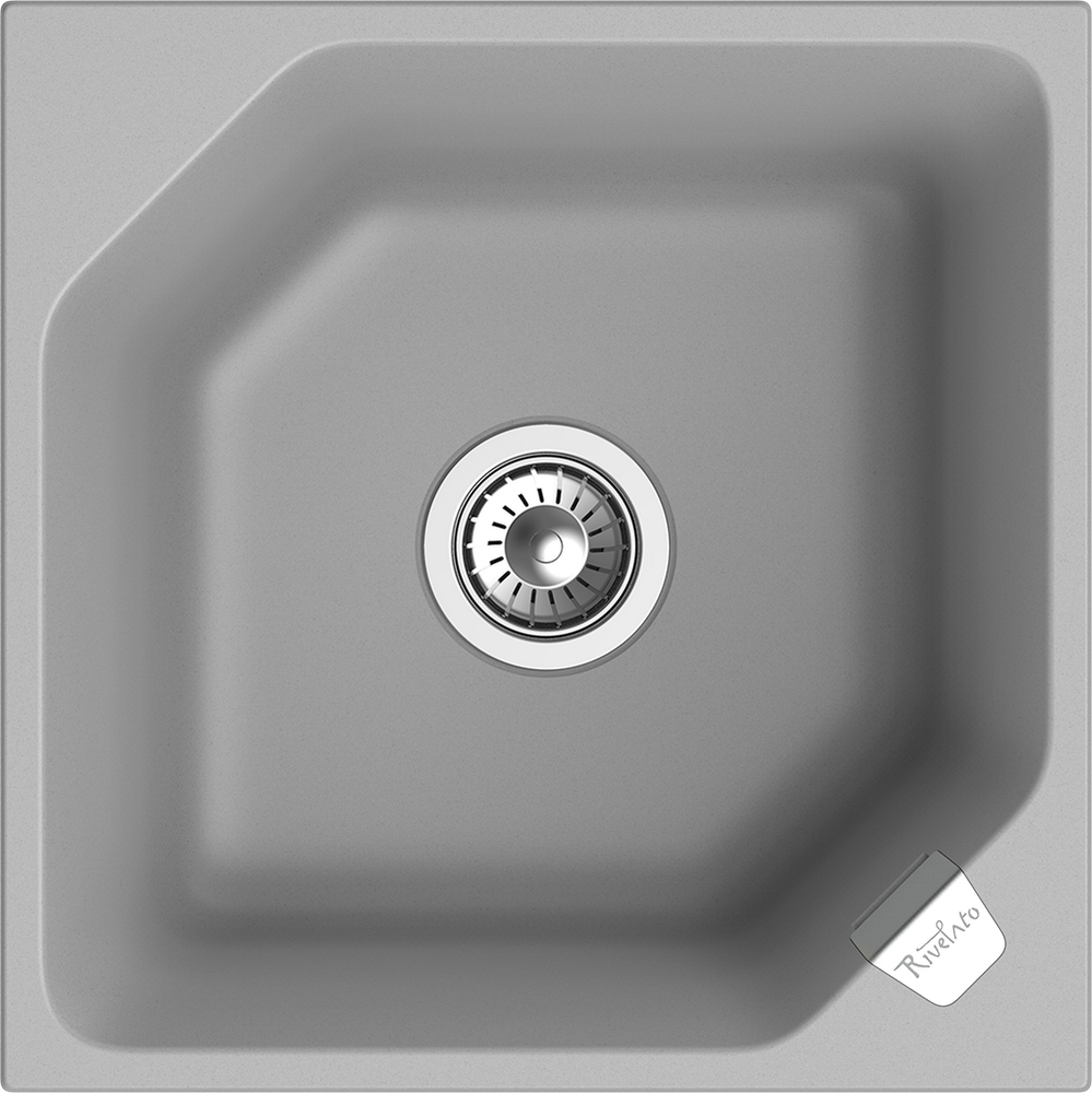 RIVELATO Мойка LOCUS 50  1-чаш 500*500 grigio metallizzato арт.LS-50 grigio metallizzat