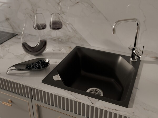 RIVELATO Мойка LOCUS 50  1-чаш 500*500 nero арт.LS-50 nero