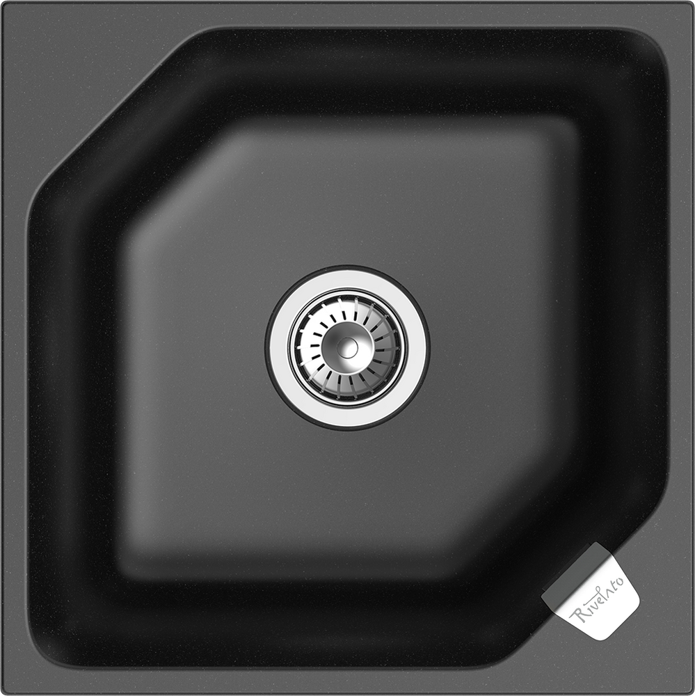 RIVELATO Мойка LOCUS 50  1-чаш 500*500 nero арт.LS-50 nero