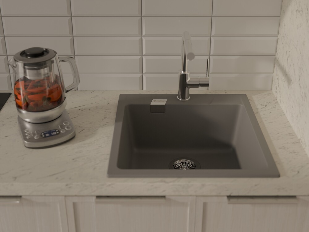RIVELATO Мойка RAUM 50  1-чаша 510*510мм grigio metallizzato арт.RM-50 grigio metallizzato
