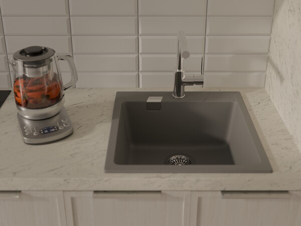 RIVELATO Мойка RAUM 50  1-чаша 510*510мм grigio metallizzato арт.RM-50 grigio metallizzato