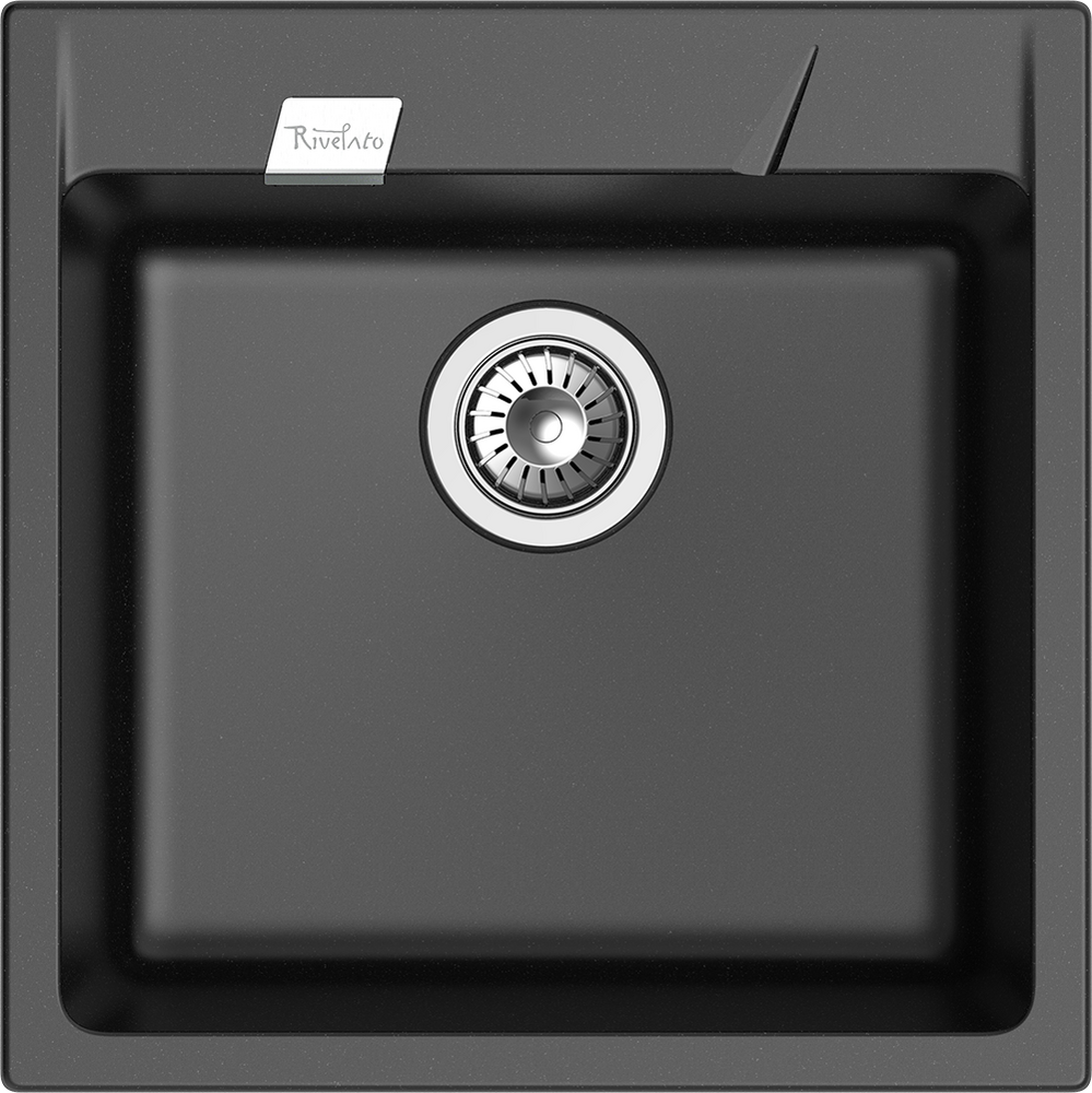 RIVELATO Мойка RAUM 50  1-чаша 510*510мм nero арт.RM-50 nero