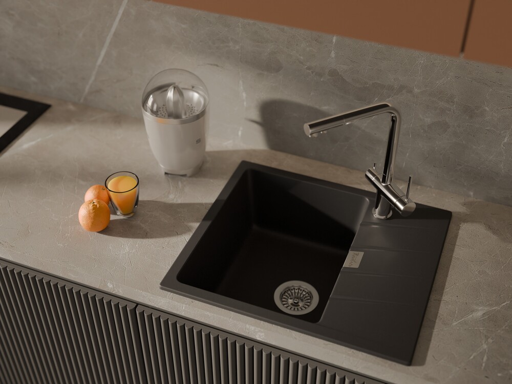RIVELATO Мойка RAUM 58  1-чаша 580*500мм antracite арт.RM-58 antracite