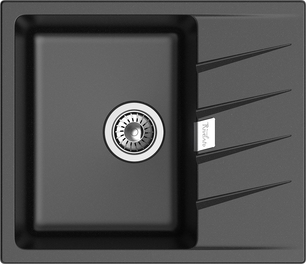 RIVELATO Мойка RAUM 58  1-чаша 580*500мм nero арт.RM-58 nero