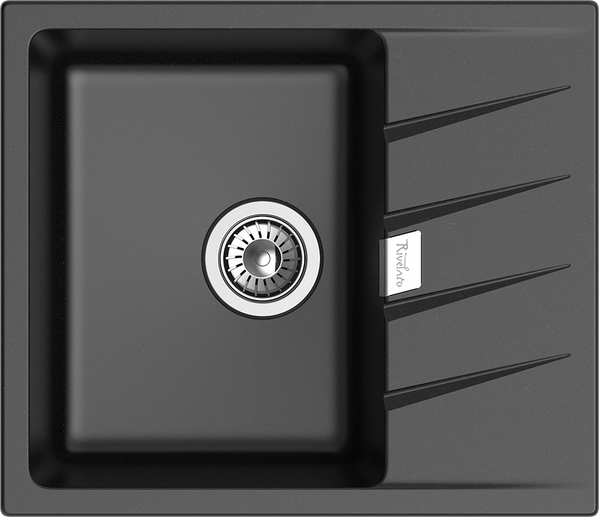 RIVELATO Мойка RAUM 58  1-чаша 580*500мм nero арт.RM-58 nero