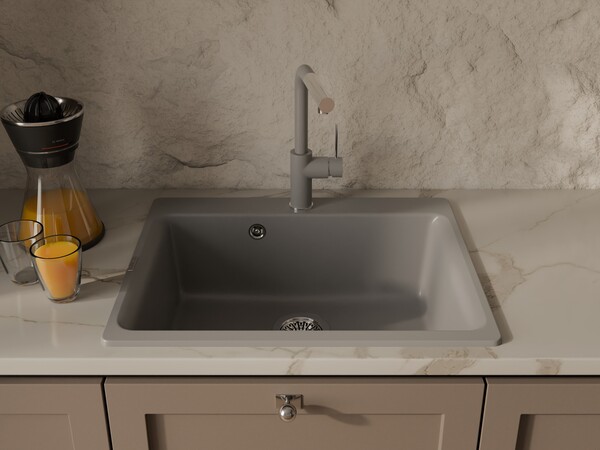 RIVELATO Мойка AXEL 60  1-чаша 630*520мм grigio metallizzato арт.Х-60 grigio metallizzato