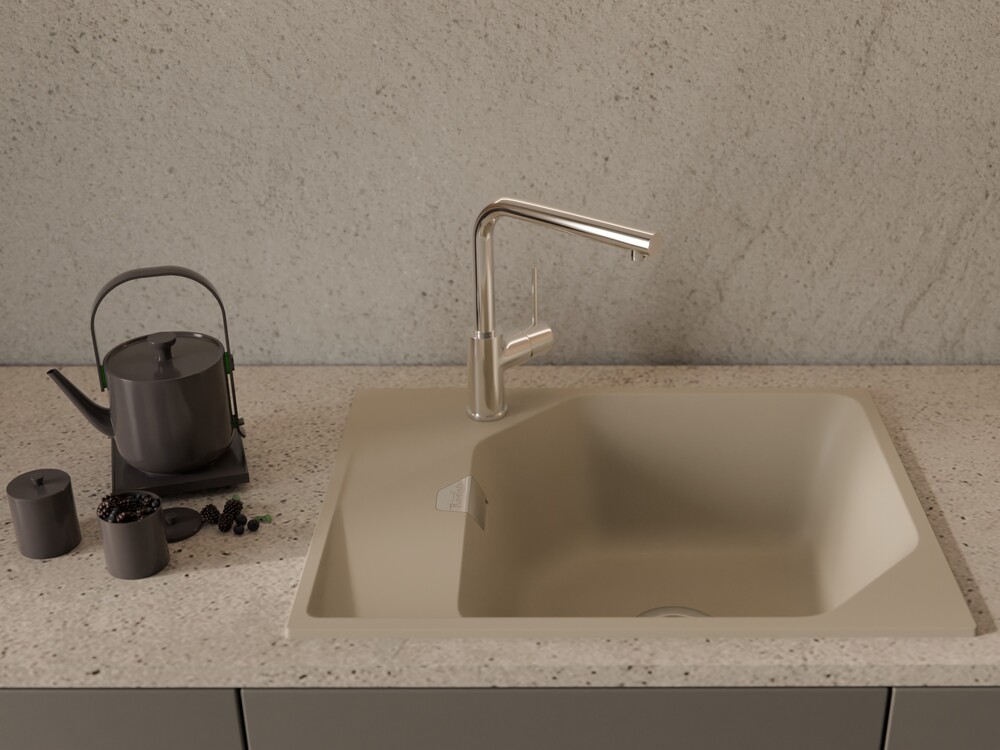 RIVELATO Мойка LOCUS 65  1-чаш 650*500 beige scuro арт.LS-65 beige scuro