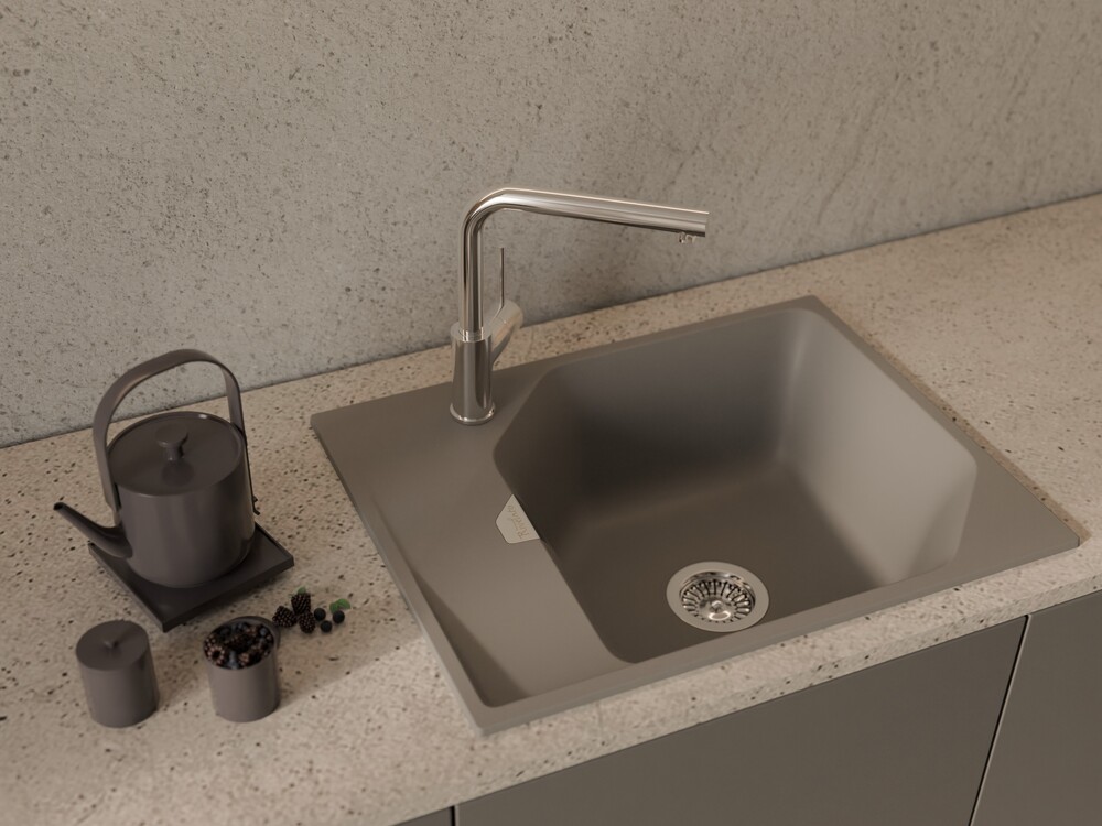 RIVELATO Мойка LOCUS 65  1-чаш 650*500 grigio metallizzato арт.LS-65 grigio metallizzato