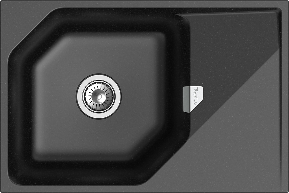 RIVELATO Мойка LOCUS 75  1-чаш 750*500 nero арт.LS-75 nero