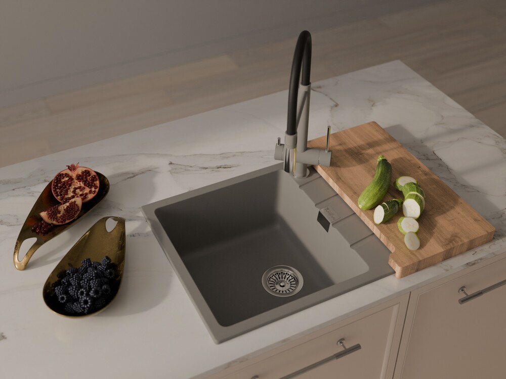 RIVELATO Мойка RAUM 78  1-чаша 780*500мм grigio metallizzato арт.RM-78 grigio metallizzato