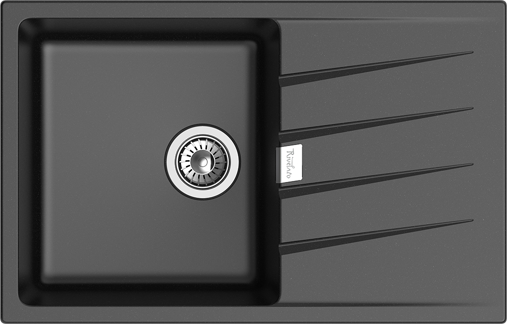 RIVELATO Мойка RAUM 78  1-чаша 780*500мм nero арт.RM-78 nero