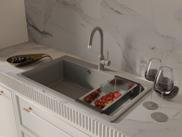 RIVELATO Мойка AXEL 90  1-чаша 870*520мм grigio metallizzato арт.Х-90 grigio metallizzato
