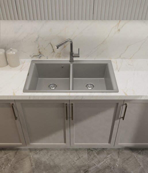 RIVELATO Мойка AXEL 90-2D  2-чаши 870*520мм grigio metallizzato арт.X-90-2D grigio metallizza