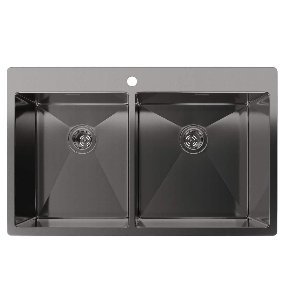Rivelato Rinox 8050 B2 PVD black Мойка нерж.сталь 2 чаши 800*500*200 мм арт.8050 B2 PVD black