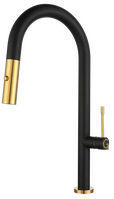 Rivelato Смеситель для кухни Asti U-обр. с выдвижной лейкой D-35мм nero/oro арт.3972500 nero oro