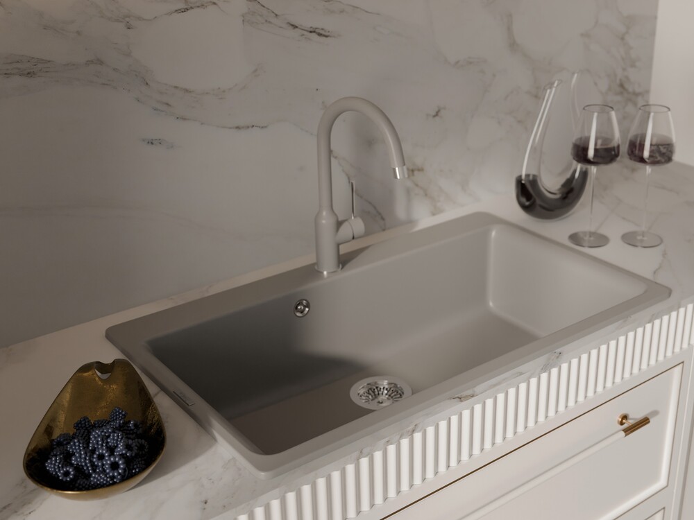 Rivelato Смеситель для кухни Garda U-обр. D-35мм grigio metallizzato/cromo  арт.1923502 grigio cromo