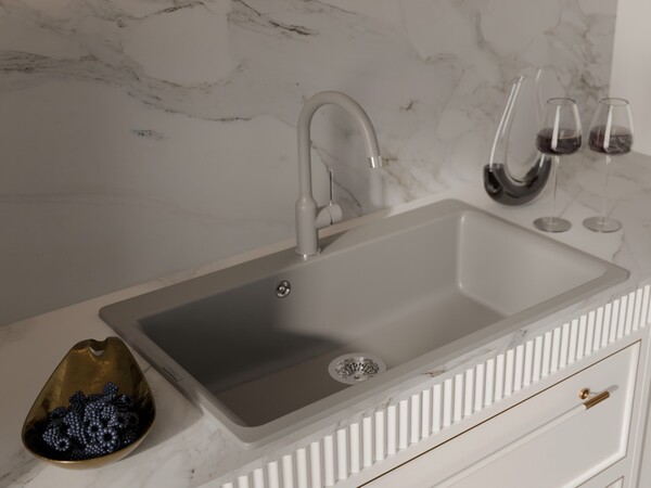 Rivelato Смеситель для кухни Garda U-обр. D-35мм grigio metallizzato/cromo  арт.1923502 grigio cromo