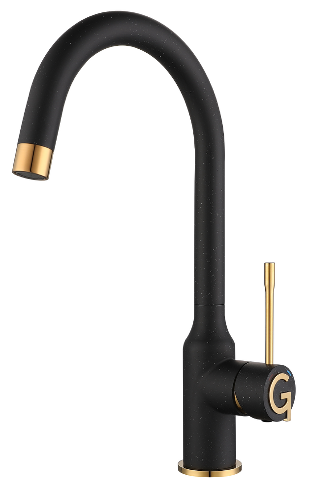 Rivelato Смеситель для кухни Garda U-обр. D-35мм nero/oro арт.1923502 nero oro