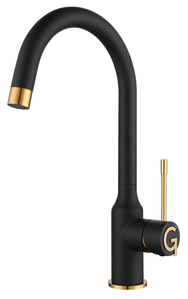 Rivelato Смеситель для кухни Garda U-обр. D-35мм nero/oro арт.1923502 nero oro