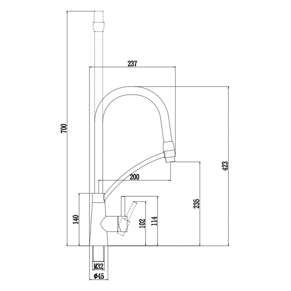 FS8255A-12  Смеситель Кухня FMARK с гибким изливом (цвет излива песочный) шар. d=35, на гайке, Хром, глянец