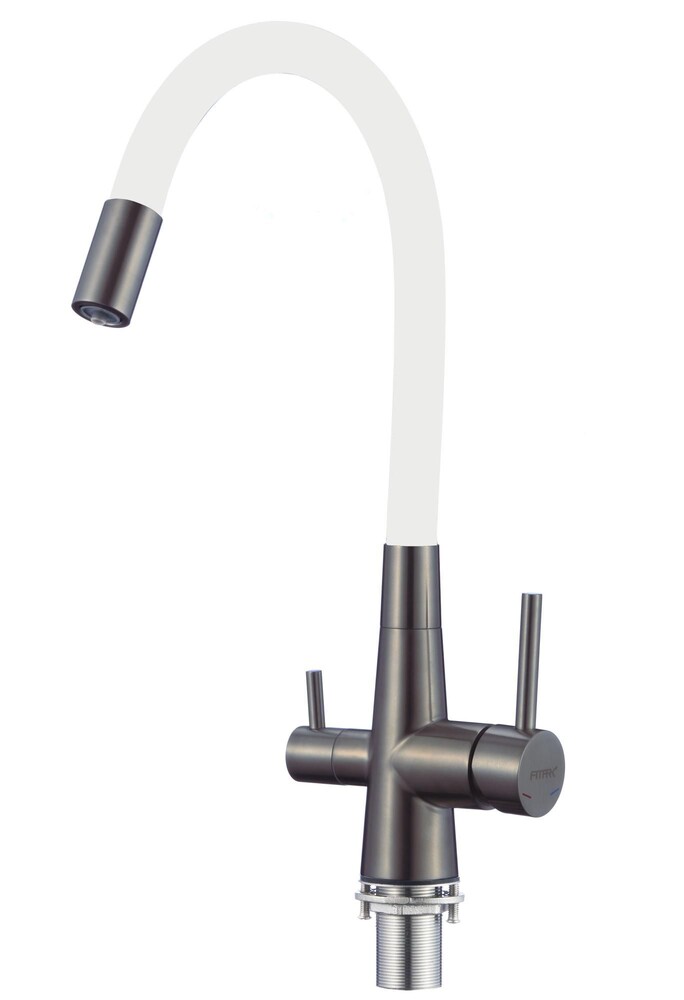 FS1062-Q02 Смеситель Кухня FMARK под фильтр питьевой воды (гибкий излив Белый) шар.d=35 Графит, матовый