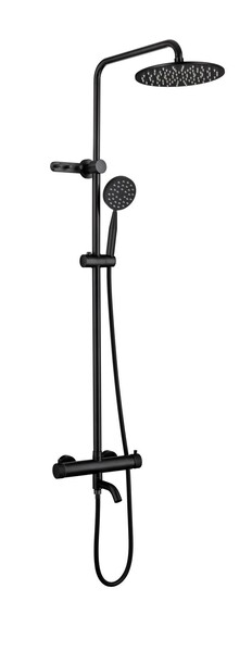 FS8246H Душевая стойка + смеситель Fmark Чёрный, матовая, круглая форма ***