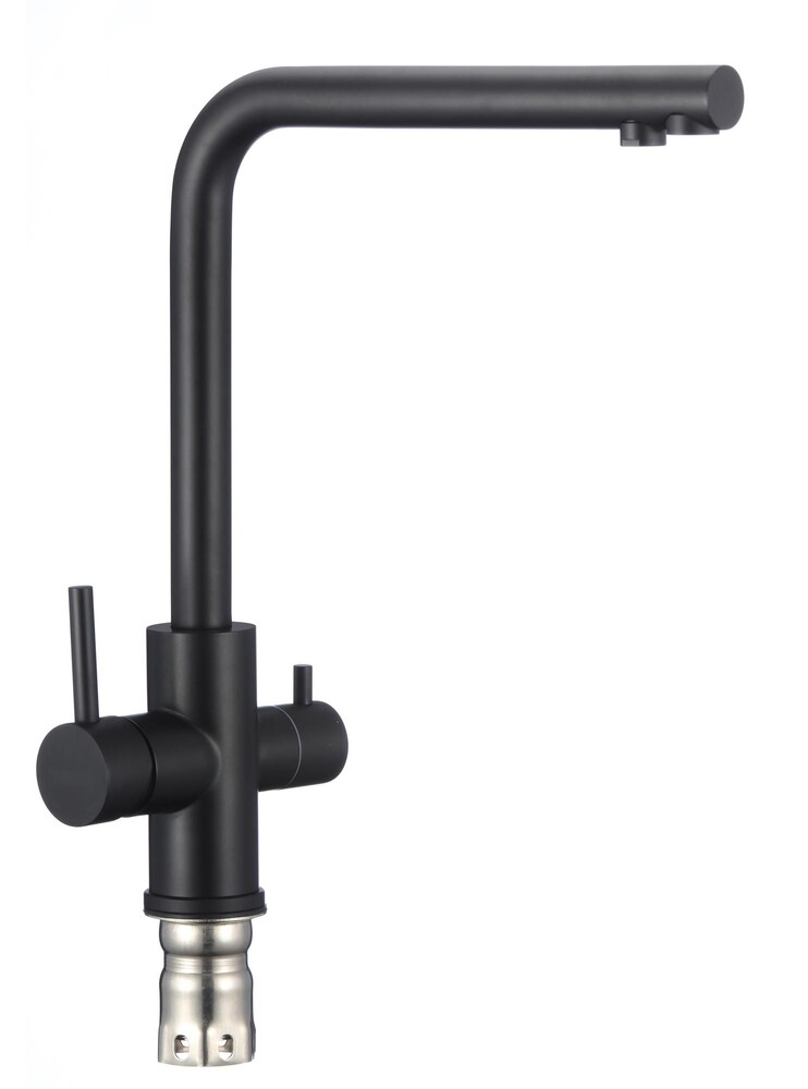 FS0962H Смеситель Кухня FMARK под фильтр питьевой воды шар.d=35, Чёрный, матовый