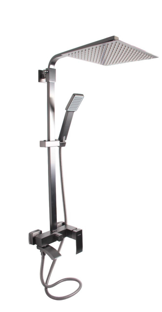  72417D-1 Душевая система LEDEME со смесителем и тропическим душем (нерж сталь) Оруж сталь