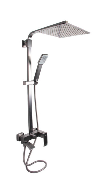  72417D-1 Душевая система LEDEME со смесителем и тропическим душем (нерж сталь) Оруж сталь