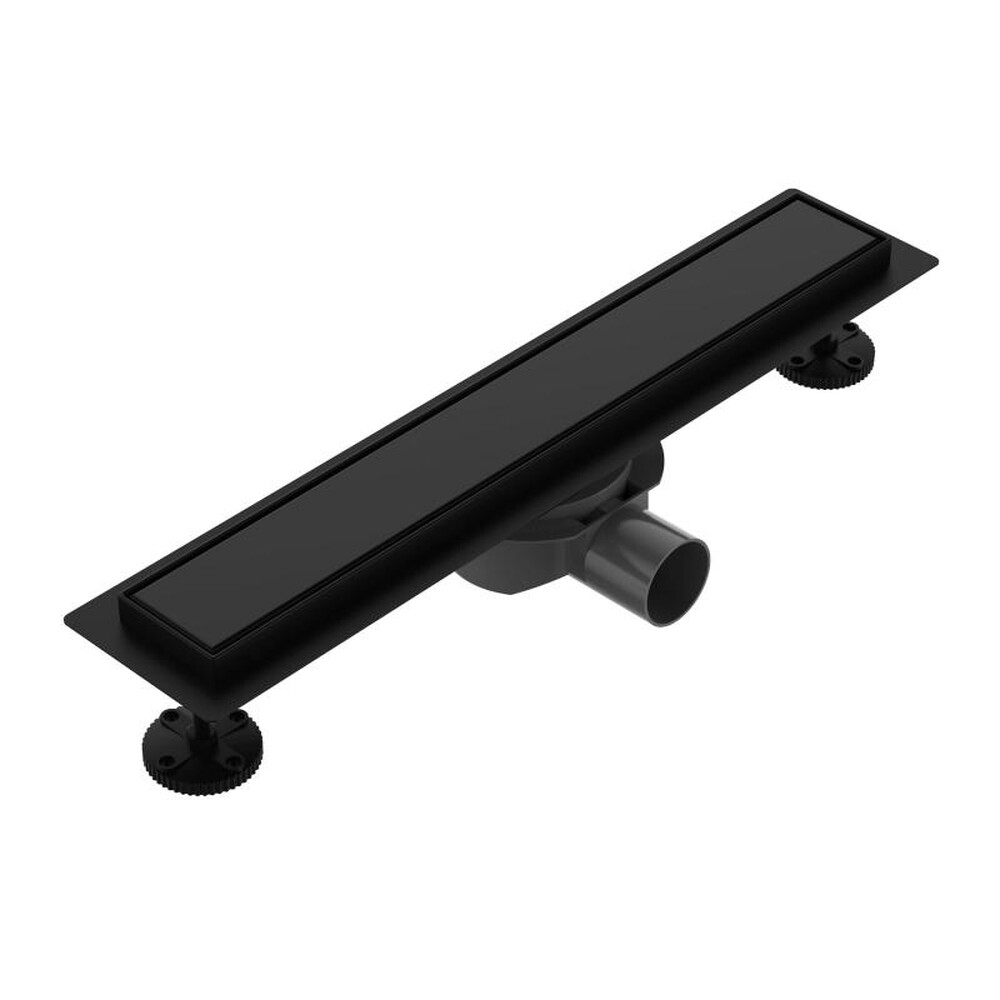 K80407B-60 Трап-лоток GERHANS нерж 70*600мм (горизонтальный выпуск,ф50)  гидрозатвор, решетка под плитку (Черный)