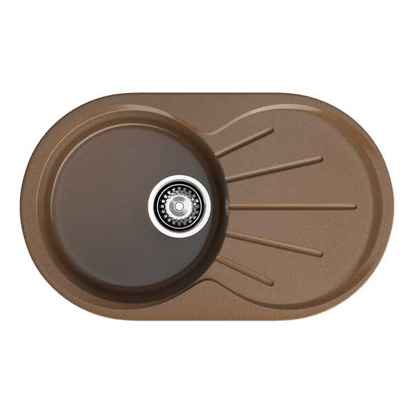 Мойка GRANFEST GF-R750L чаша + крыло 746*455 мм, овал (бежевый - 328)