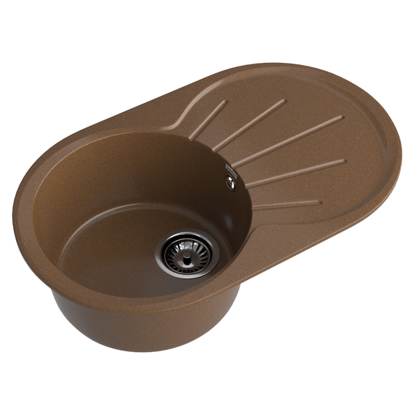 Мойка GRANFEST GF-R750L чаша + крыло 746*455 мм, овал (бежевый - 328)