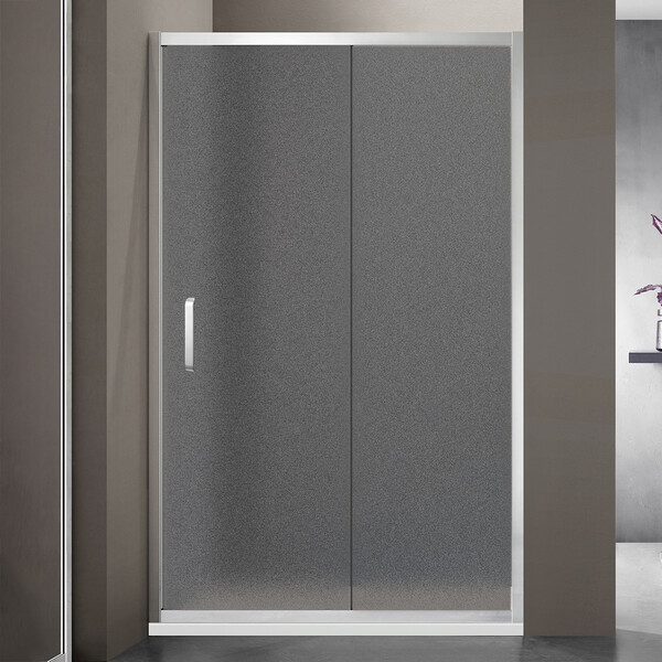 Душевое ограждение SANTREK AQUA Iris- DF-1000-G-Chrome 1000*1850 Прямое стекло Грейп 6мм, профиль Хром 