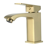 1076-3 Смеситель Тюльпан Frap. шар. d-35 на гайке (сатин золотой)