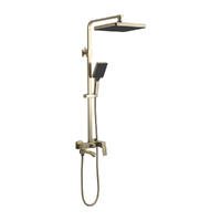 2476-3 Душевая система Frap со смесителем и тропическим душем (сатин золотой)