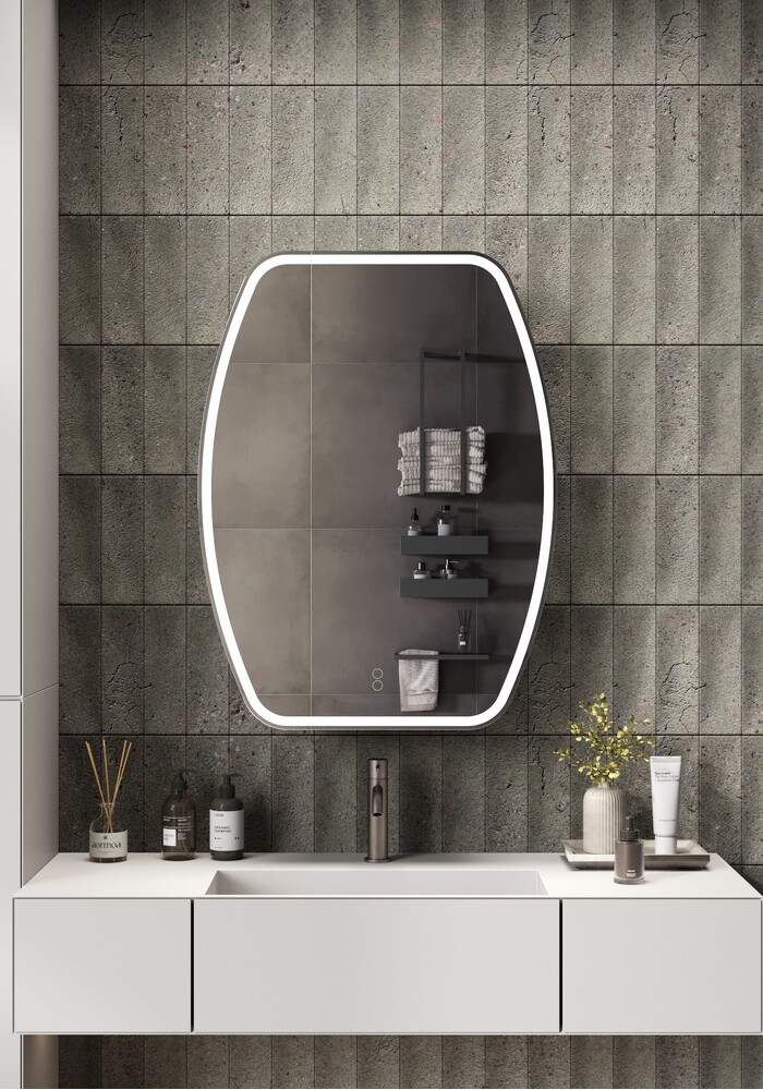 Зеркало-шкаф SANTREK HOME с LED подсветкой "ДИОНИС" левое 600х800мм белый