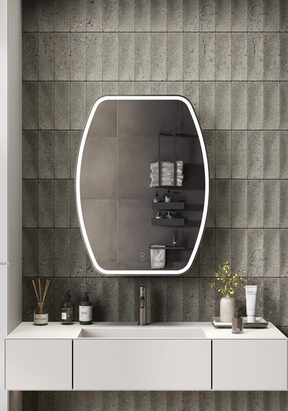 Зеркало-шкаф SANTREK HOME с LED подсветкой "ДИОНИС" левое 600х800мм белый