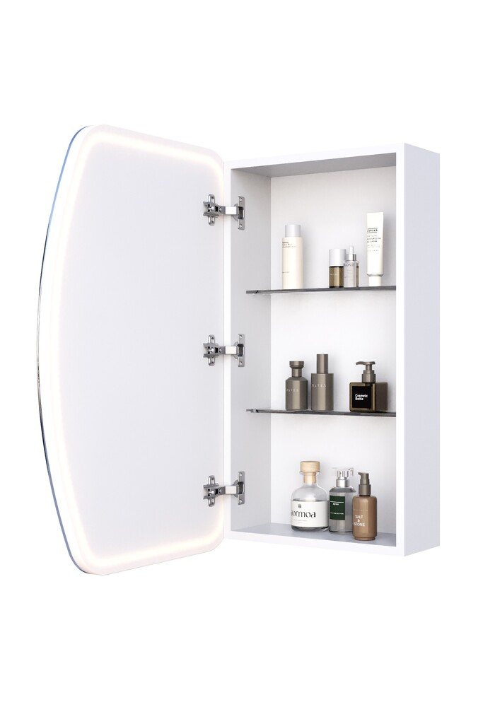 Зеркало-шкаф SANTREK HOME с LED подсветкой "ДИОНИС" левое 600х800мм белый