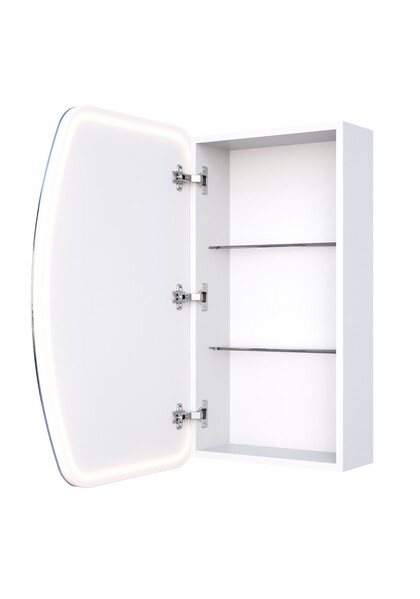 Зеркало-шкаф SANTREK HOME с LED подсветкой "ДИОНИС" левое 600х800мм белый