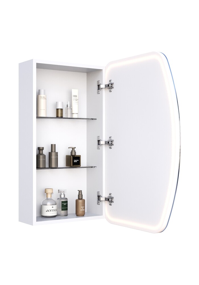 Зеркало-шкаф SANTREK HOME с LED подсветкой "ДИОНИС" правое 600х800мм белый